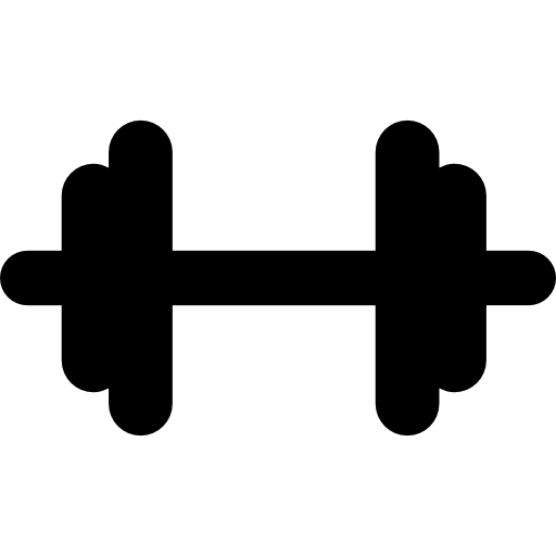 Gym dumbbell black silhouette